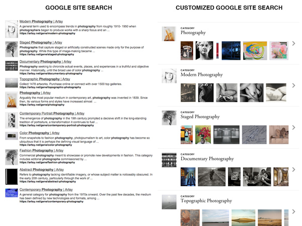 Customized Google Site Search at Artsy
